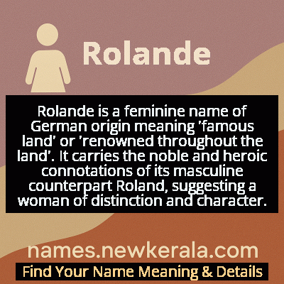 Rolande Name Meaning and Origin