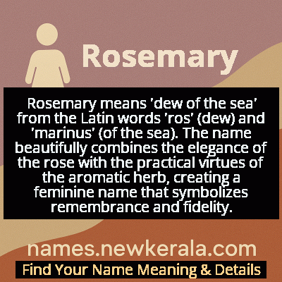 Rosemary Name Meaning and Origin