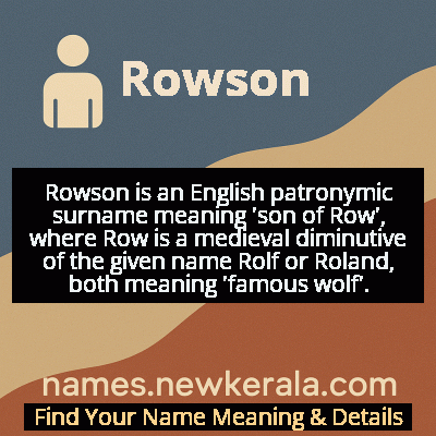 Rowson Name Meaning and Origin