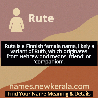 Rute Name Meaning and Origin