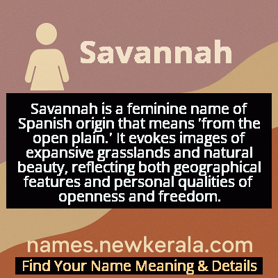 Savannah Name Meaning and Origin