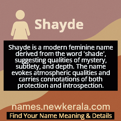 Shayde Name Meaning and Origin