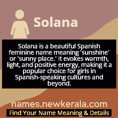 Solana Name Meaning and Origin