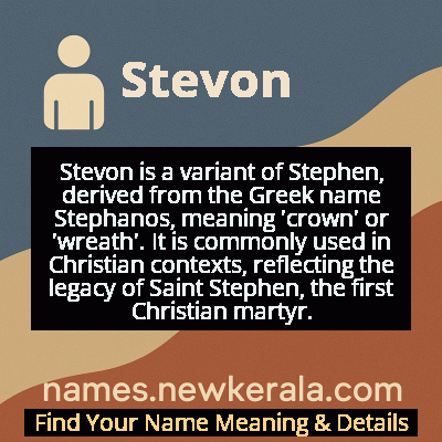 Stevon Name Meaning and Origin