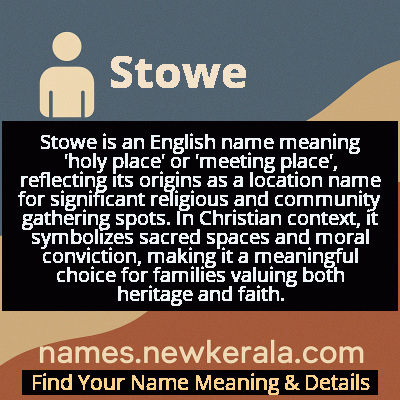 Stowe Name Meaning and Origin