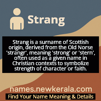 Strang Name Meaning and Origin