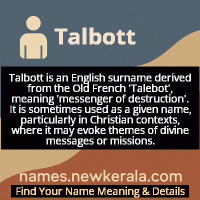 Talbott Name Meaning and Origin
