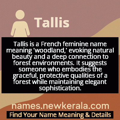 Tallis Name Meaning and Origin