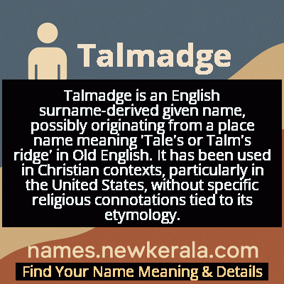 Talmadge Name Meaning and Origin