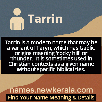 Tarrin Name Meaning and Origin