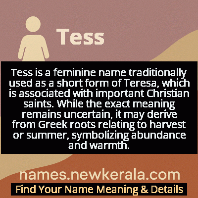 Tess Name Meaning and Origin