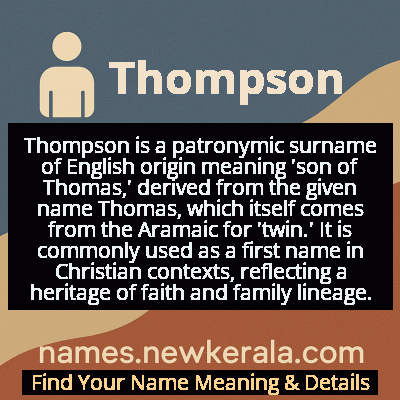 Thompson Name Meaning and Origin