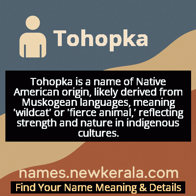 Tohopka Name Meaning and Origin
