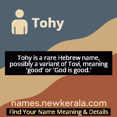 Tohy Name Meaning and Origin