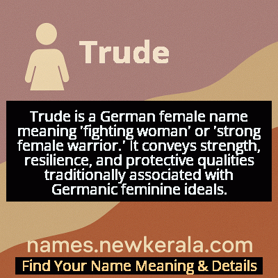 Trude Name Meaning and Origin