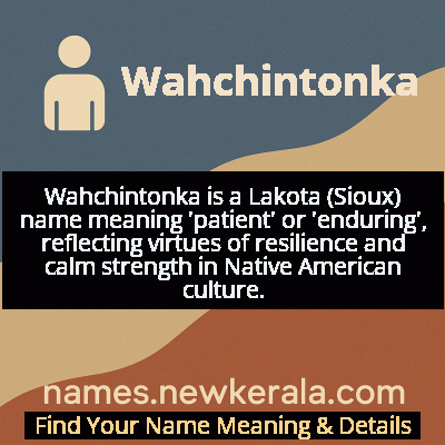Wahchintonka Name Meaning and Origin