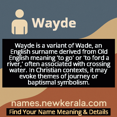 Wayde Name Meaning and Origin