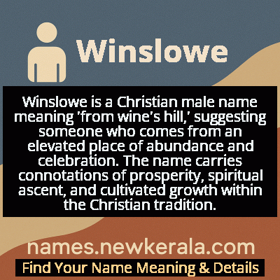 Winslowe Name Meaning and Origin