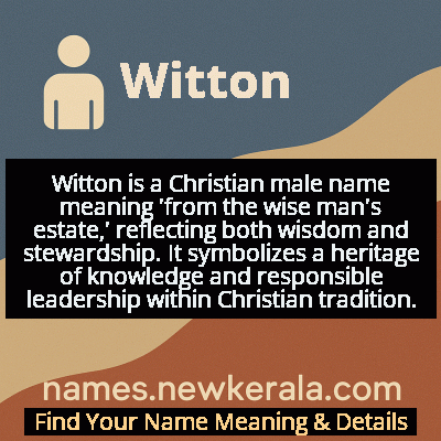 Witton Name Meaning and Origin