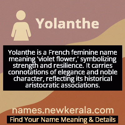 Yolanthe Name Meaning and Origin