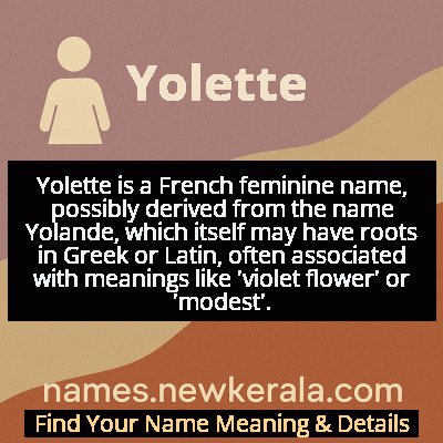 Yolette Name Meaning and Origin