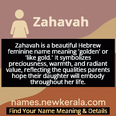 Zahavah Name Meaning and Origin
