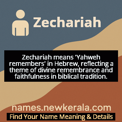 Zechariah Name Meaning and Origin