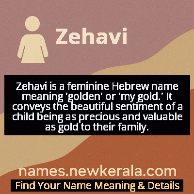 Zehavi Name Meaning and Origin