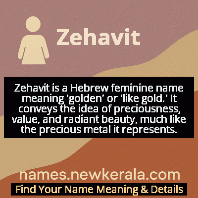 Zehavit Name Meaning and Origin