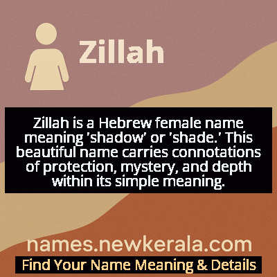 Zillah Name Meaning and Origin